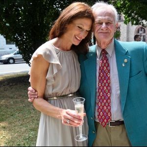 Calvin Klein flutter sleeve chiffon dress